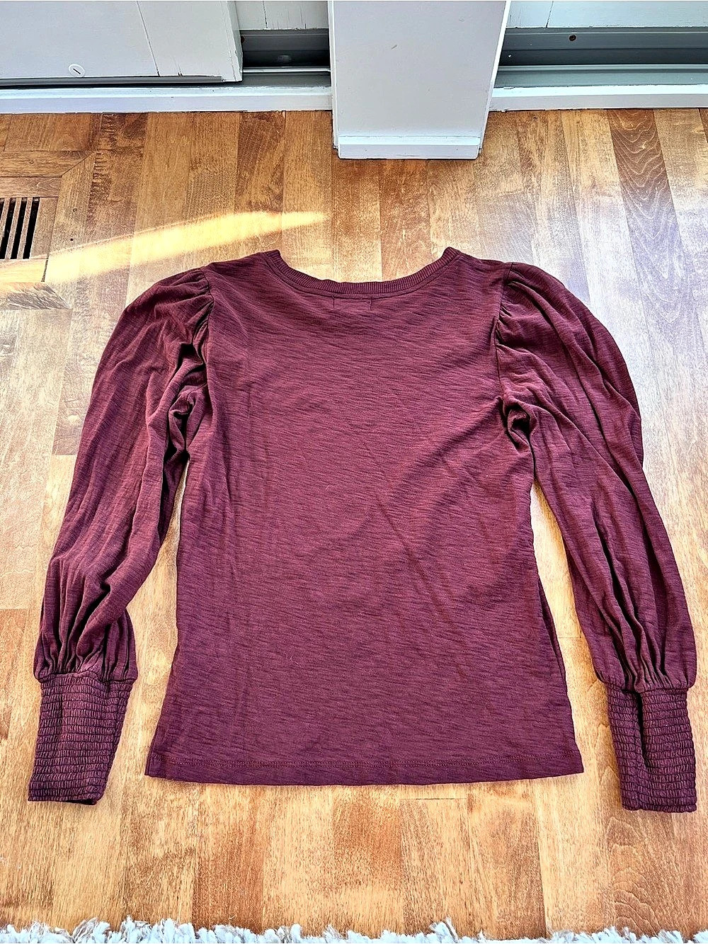 Nation LTD Romy Long Sleeve Puff Shoulder Top-xs